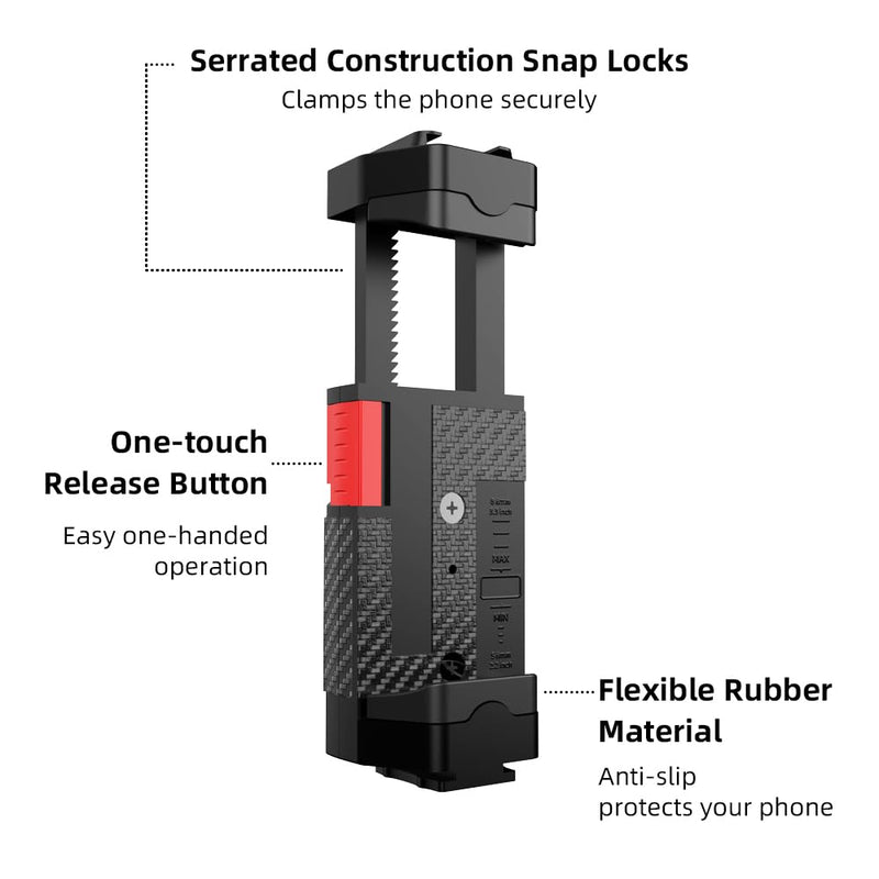 Head-Mounted Mobile Phone Holder,First-Person View Video Outdoor Live Shooting Bracket with Phone Clip(4"-7") for iPhone，Samsung,Huawei, All Smartphones Head Mount Strap