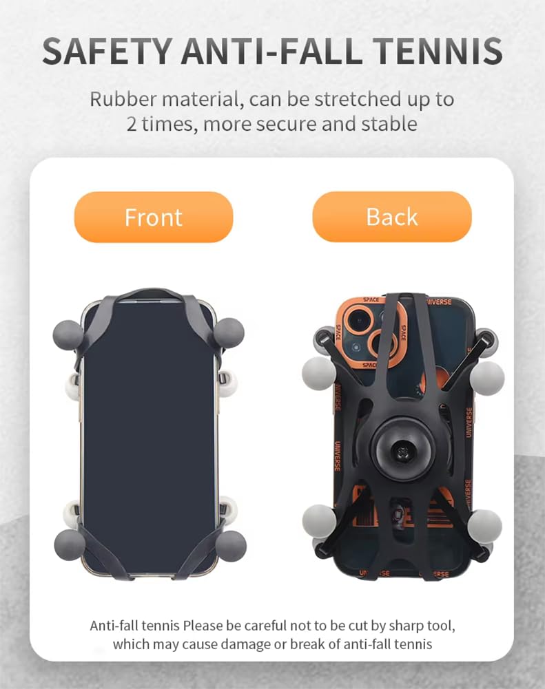 Strg Phone Mount with Rail Base, Universal Phone Holder for Rails 1.12'' to 1.5'' in Diameter, X Phone Mount Compatible with Bike Motorcycle ATV/UTV and More Rails