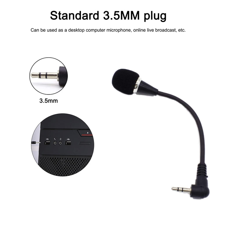 mini microphone mini notebook microphone 3.5 mm socket notebook microphone, compatible for PC laptop notebook (1 piece/black)