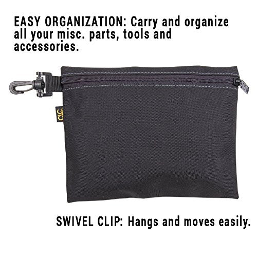 CLC Custom Leathercraft BigMouth Bag (1165) and Multi-Purpose Clip-on Zippered Poly Bags (1100), 3 Pack Bundle