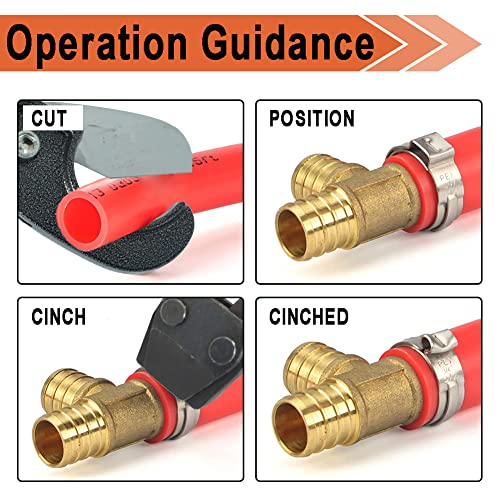 TTFLEX RV Pex Repair Kit with Cinch Tool, Pipe Cutter & 1/2" Brass Fittings PEX Tool Kit B - 1/2"