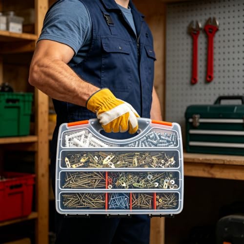 600 PCS Drywall Anchors and Screws Assortment Kit, Heavy Duty Plaster Wall Expansion Wall Plugs Self Drilling Hollow Wall Anchors for Shelves, Pictures, Curtains, TV Brackets