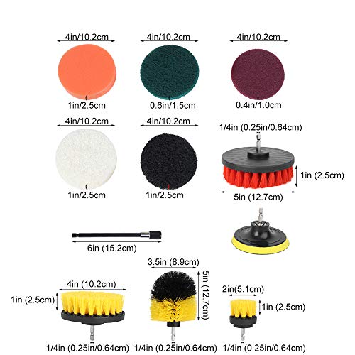 Latest 18Pcs Electric Drill Brush Set Multifunction Power Cleaner Scrubber Attachments Home Cleaning Supplies Suitble for Cleaning Bathtub, Grout