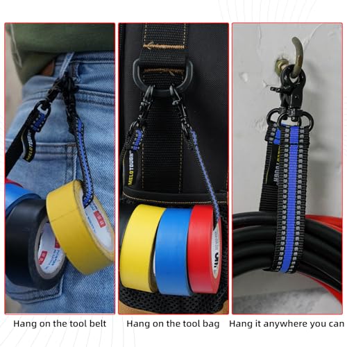 MELOTOUGH Nail and Screw Organizer Bag with Belt Clip, Electrical Tape Holder with Trigger Snap Hook