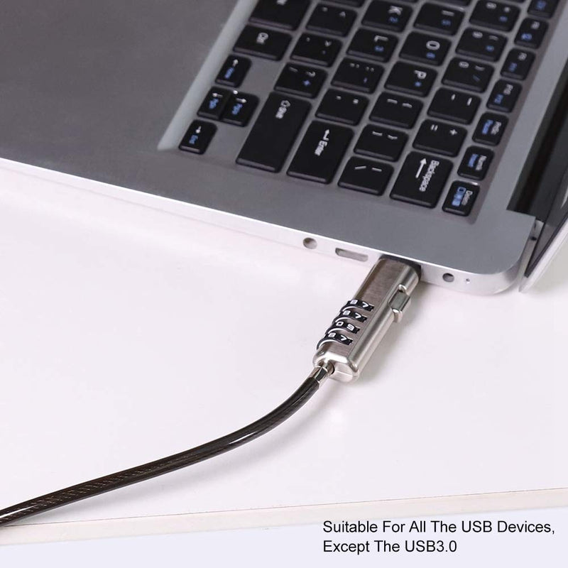 Computer Lock,Laptop Keyless Security Cable Combination Lock Anti-Theft Safety Lock with Locking Cable for Desktop, Laptop, Projector