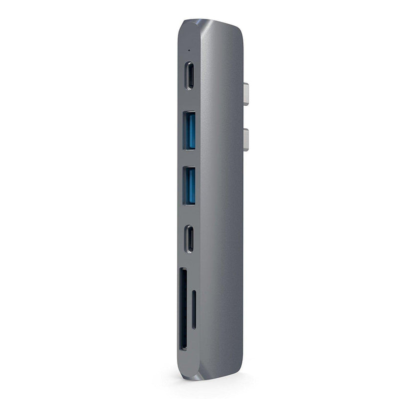Satechi USB C Hub Adapter, USBC Dongle 7 in 1, USB-C with 4K HDMI, 87W PD Charging, USBC Data, 2 USB-A Data, Micro/SD Card Readers, for MacBook Pro/Air M1 M2 M3 M4 - Space Gray
