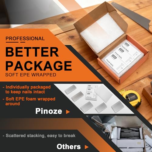 PINOZE 16 Gauge Finish Nails, 2000-Count (2-1/2", 2", 1-3/4", 1-1/2", 1-1/4") 16GA Galvanized Straight Finishing Nails Assorted Size for Framing Nail Gun Pneumatic, Electric Finish Nailer 2-1/2", 2", 1-3/4", 1-1/2", 1-1/4"