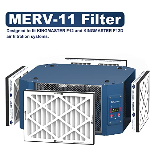 Merv 11 Air Filter, FA550A001, for KingMaster F12 / KingMaster F12D, 4-Pack, White