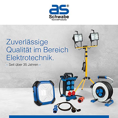 as - Schwabe Schuko Extension Lead (EU Plug Socket & Plug) | With earthing contact plug & earthing contact coupling - 230 V / 16 A Schuko extension cable with plastic coating - IP20 2 m White