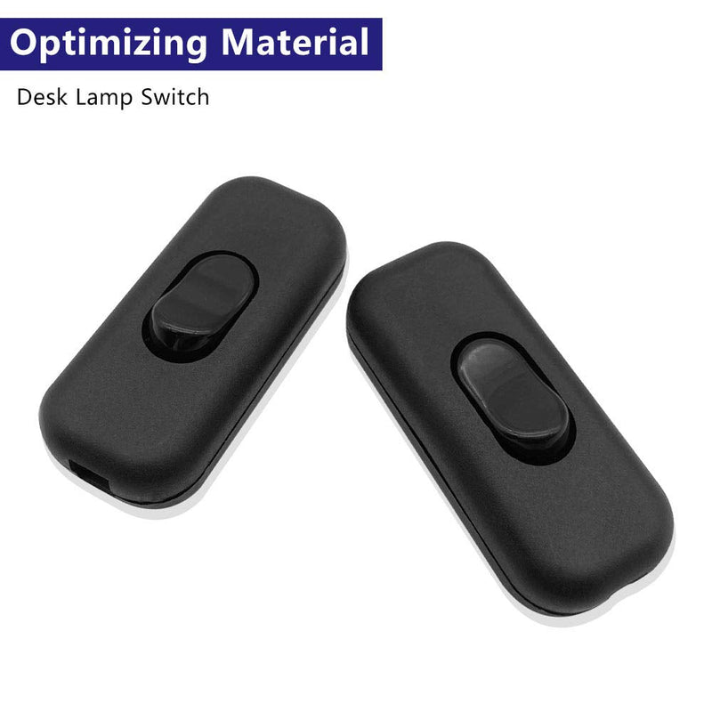 GZGXKJ Pack of 2 black inline switches, intermediate switches, lamp switches for 2-wire and 3-wire supply lines and connection cables, cord intermediate switches, small appliances or lamps