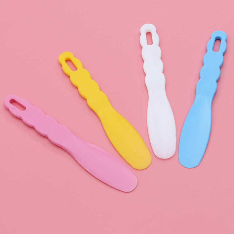 Supvox 4pcs 19.5 cm Dental Mixing Spatula Heat Resistant Spatula Cosmetic Spatula Plastic Spatula Dental Tool for Dental Medicine Cosmetic Cream (Blue Yellow Pink White)