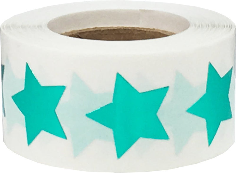 Metallic Green Star Shape Stickers 0.75 Inch 500 Adhesive Labels Metallic Green