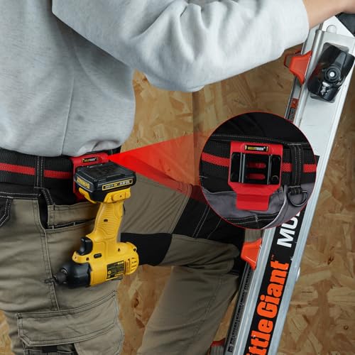 MELOTOUGH Small Tool Pouch with Quick Release Belt Clip,Clip On Tool Belt Pouch with Electrician Tapemeasure Clip,Drill Belt Clip,Drill Holder for Tool Belt,Drill Holster,Measuring Tape Holder