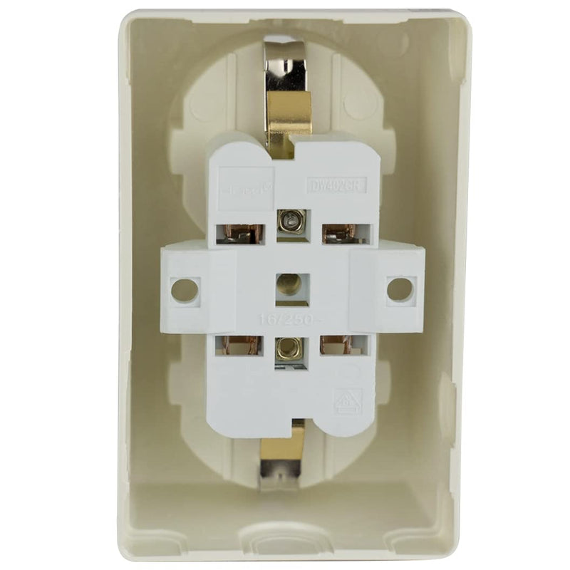 REV 0510071777 Standard, surface-mounted socket 2-way. Complete set: frame and insert, white 2-way socket