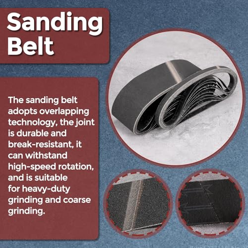 Sanding Belts 4 x 106 Inch 120 Grit Silicon Carbide 3 Pack 4 x 106 inch(120 Grits)