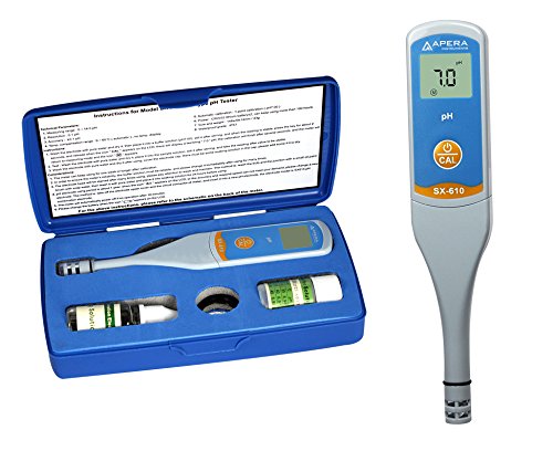 Apera Instruments SX610 Waterproof pH Pen Tester, ±0.1 pH Accuracy, 0-14.0 pH Range, Suitable for Test Tube Testing, Replaceable Probe