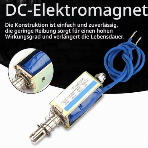 Solenoid 24V, Electromagnet Pull 24V, JF-0530B DC 6V 12V 24V Push-Pull Type Frame DC Magnet Electromagnet 300mA 10mm (24V)