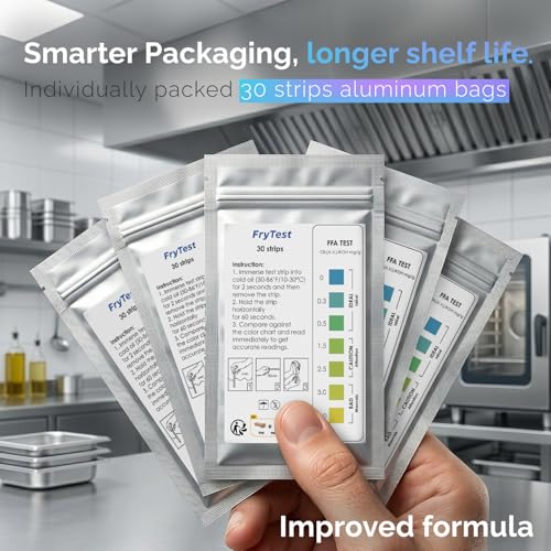Frying Oil Test Strips FFA – Fryer Oil Quality Check HACCP – 150 Strips