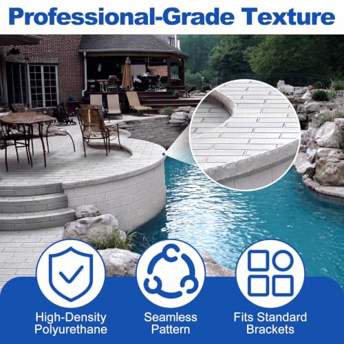 Concrete Texture Roller Stamp, Stone Pattern Decorative Cement Roller for Driveway Patio Walkway, Professional Concrete Imprint Tool for DIY Landscaping & Masonry(Brick Patterns)