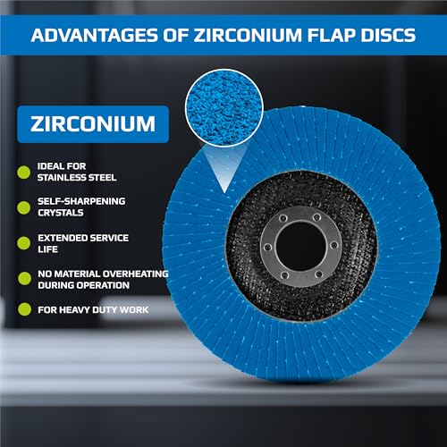 Zirconia Flap Discs 4 1/2 for Angle Grinder - 80 Grit Flap Wheels for Stainless Steel and Sheet Metal - Grinder Sanding Disc 7/8 Arbor (10 Pack) GRAFF 80 Grit - Standard Density
