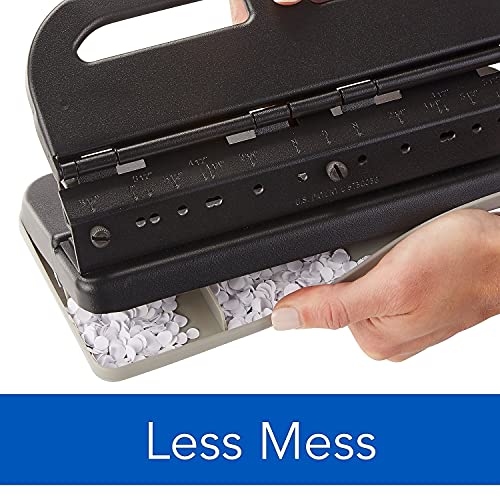Swingline SWI74150 74150 24-Sheet Easy Touch Two-to-Seven-Hole Precision-Pin Punch, 9/32" Holes, Black Small (1-24)