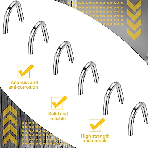 Therwen U Shaped Nails Wire Fence Staples Nails, 1 Inch Steel Fencing Spike, Galvanized U Shaped Fasteners Spike for Fixing Wire Woven and Mesh Fencing, Corrosion and Rust Resistant(1000 Pcs) 1000