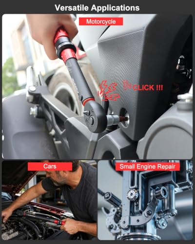 ATsafepro 3/8" Drive Click Torque Wrench 5-50 Ft-lb, +/-3% Accuracy