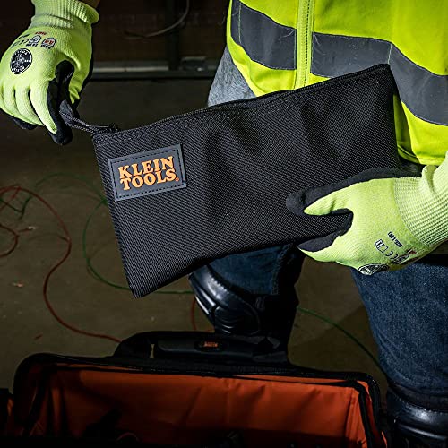 Klein Tools 55470 Utility Bag, Stand-Up Zipper Tool Bags, 2-Pack & 5139B Zipper Bag, Cordura Nylon Tool Pouch with Heavy-Duty Nylon Zipper Close, 12-1/2-Inch, Black