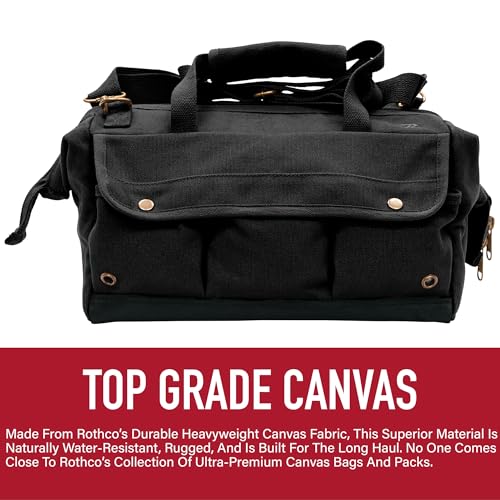 Rothco Renovator Tool Bag – 26 Tool Pocket Canvas DIY Work Equipment Gear Organizer Work Brown