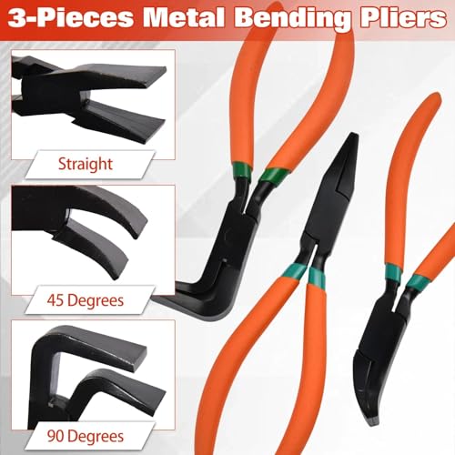 SPEEDWOX 3PCS 7-Inch Metal Hand Seamer Small Metal Sheet Straight Bender Plier Tools Flattening Form Edge Seamer Seaming Plier with Ergonomic Handle for Bending and Flattening Hand Tool