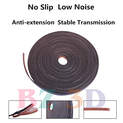 GT2 Timing Belt 6mm Width,Pitch 2mm,Upgrade Non-Slip Nylon Tooth Surface for 3D Printers.(10 Meters) 10M x 6mm
