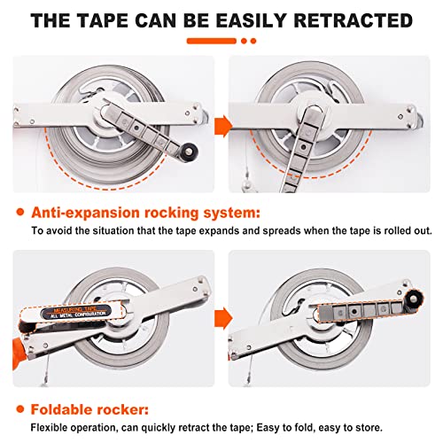 Oil Gauging Tape Stainless Steel Fuel Tank Gauging Tapes Explosion-Proof Anti-Static Oil Tank Sounding Tape with Stainless Steel Plumb Bob (98ft) 98ft