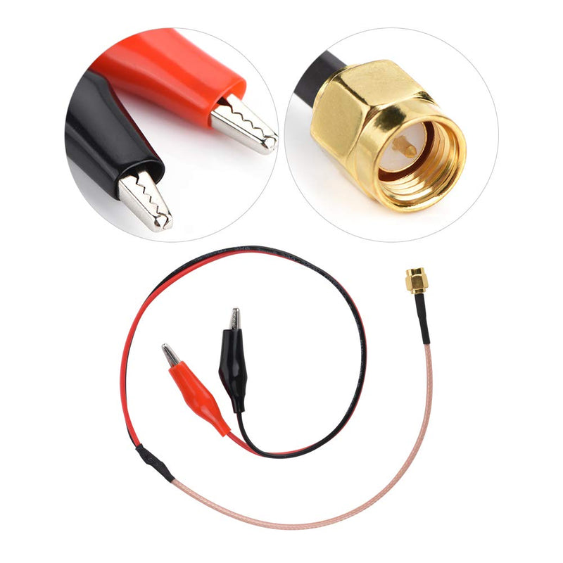 Elprico High Frequency Interconnect Cable, 52cm Red Black Measurement Cable, Includes SMA RG316 High Temperature Cable 18AWG Silicone Wire and Alligator Clip