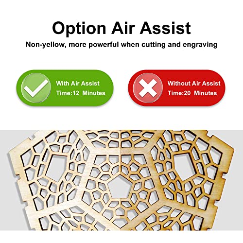 Longer Laser Engraver Air Assist kit for RAY5 10W/20W, Large Airflow, Adjustable Airflow of 10-30L/min, for CNC Cutting and Laser Engraving, Remove Smoke and Dust Protect Laser Lens Low Noise 10.6"*10"
