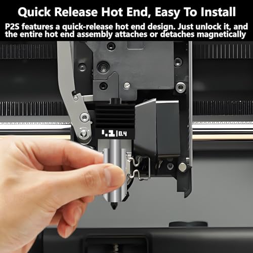 2PCS 0.4MM X2D/P2S Hotend, Quick Swap Hardened Steel Nozzle Print Head Hot End Replacement Kit with Extra 2PCS 0.4MM Nozzles & Silicone Socks for Bambu Lab P2S/H2D/H2C/H2S 3D Printer
