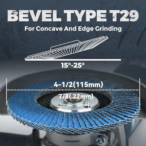 10 Pack Zirconia Flap Disc, 120 Grit, Angle Grinder Sanding Disc, 4-1/2 inch Grinding Wheels, Flap Wheel Type 29 for Metal Grinding, Blending and Smooth Finishing 120 Grit-10 Pack
