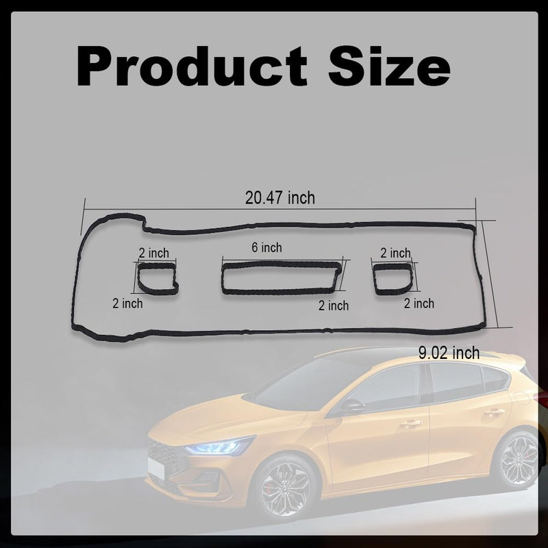 Valve Cover Gasket Set, Engine Valve Cover Gasket Compatible with 2.0L 2.3L 2.5L Ford Escape Focus Fusion Ranger, Mazda 3 5 6 3 Sport MX-5 Miata Tribute, Mercury Milan Mariner, Replace VS50639R-1