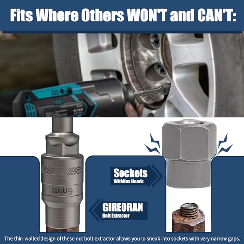 GIREORAN Upgrade Bolt Extractor Kit, Stripped Bolt Extractor Socket Set