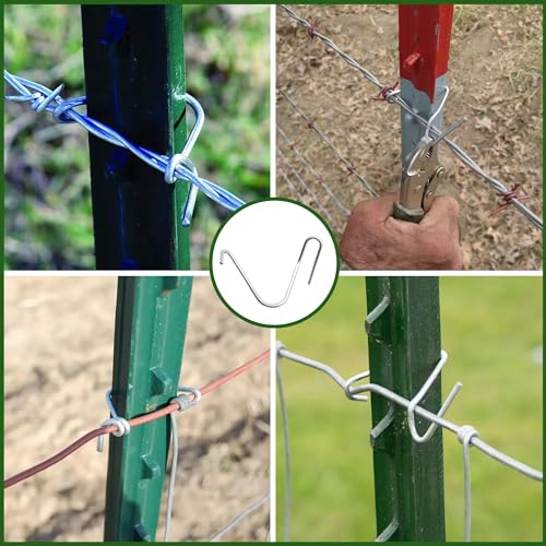 T-Post Clips Galvanized Steel Fence Clips 250 PCS 10 Gauge Convenient and Fast Installation Pre-Cut Fence Ties for T-Posts/U-Posts