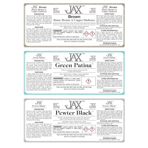 JAX Brown Darkener, Green Patina and Pewter Black Bundle