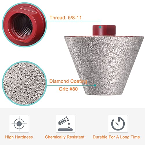 HARFINGTON Diamond Beveling Chamfer Bits 2.95" Dia 5/8-11 Thread w/Adapter