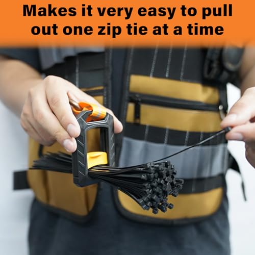 2pcs Zip Tie Holder,Zip Tie Organizer for Zipties Arrangement,14 Pocket-Electrician Tool Pouch with Belt