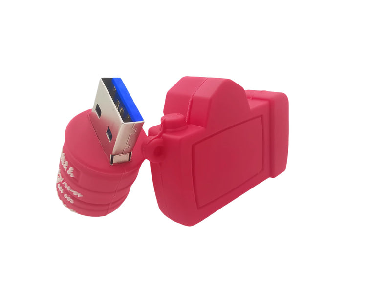 128GB USB 3.0 Flash Drive Cartoon Novelty Camera Memory Stick Silicone Rubber Pendrive Red 128GB 3.0