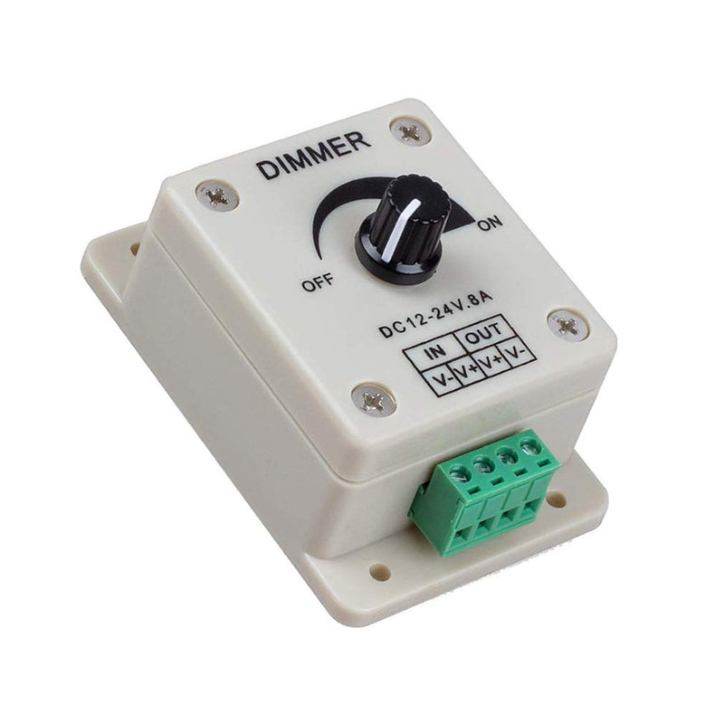 Hailege 3pcs DC12-24V 8Amp 0%-100% PWM Dimming Controller for LED Lights, Ribbon Lights,Tape Lights,Dimmer is compatible with Hilight, LEDwholesaler, fillite, and others' strips