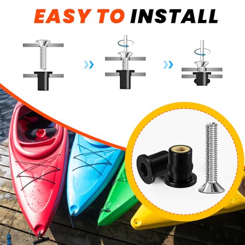 36Pairs M4 M5 M6 Rubber Well Nuts with Screw for Kayak Boat Marine