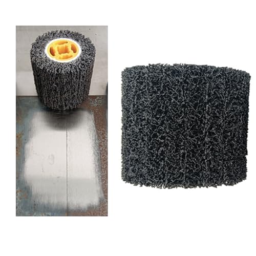 2 PCS Surface Conditioning Drum, 40 Grit Burnishing Wheel, 4.5" Abrasive Drum Cleaner, Abrasive Drawing Wheel Drum for Surface Treatment, Rough Grinding Machining