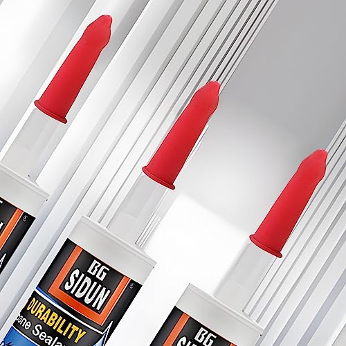 100 Caulk Saver Caps - Caulk Finishing Tool for Sealing and Preserving, Red 100