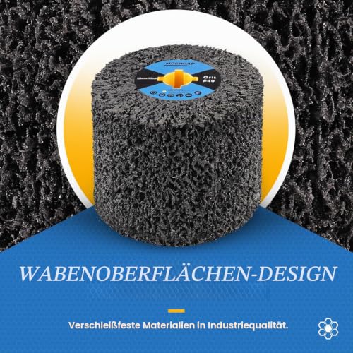 Sanding Roller Brush 120 x 100 x 19 mm Grit 40 Sanding Sleeves SiC | Sanding Roll Silicon Carbide for Satin Machine, Wood Metal Surface Polishing Grit 40 Silicon Carbide
