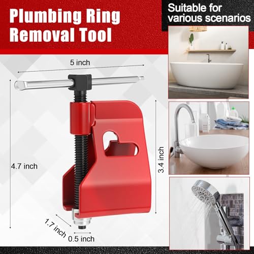 5 Pcs Compression Sleeve Puller Kit, Angle Stop Wrench Tool, Red