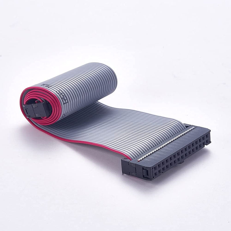 Heyiarbeit 3pcs IDC 30 Pin Connector Gray Wire Flat Ribbon Cable Connector Length 30cm 2.54mm Pitch 30p